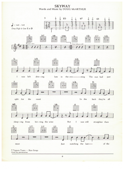 Picture of Skyway, Doug McArthur, guitar/vocal, sheet music