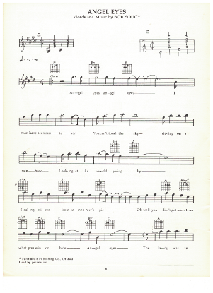 Picture of Angel Eyes, Bob Soucy, guitar/vocal, sheet music