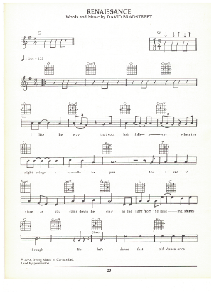 Picture of Renaissance, David Bradstreet, guitar/vocal, sheet music