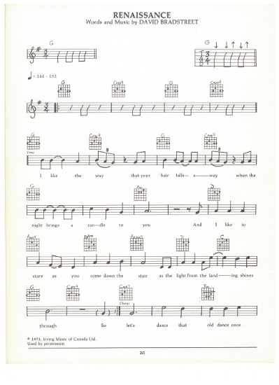 Picture of Renaissance, David Bradstreet, guitar/vocal, sheet music