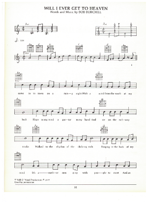 Picture of Will I Ever Get to Heaven, Bob Burchill, guitar/vocal, sheet music