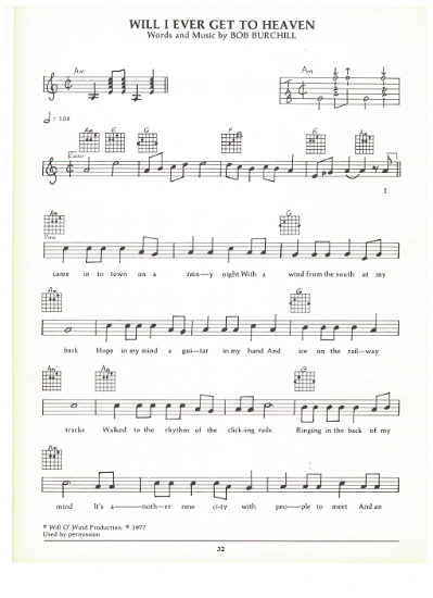 Picture of Will I Ever Get to Heaven, Bob Burchill, guitar/vocal, sheet music