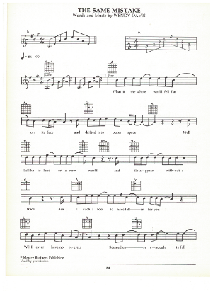 Picture of The Same Mistake, Wendy Davis, guitar/vocal, sheet music