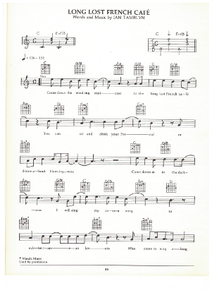 Picture of Long Lost French Cafe, Ian Tamblyn, guitar/vocal, sheet music