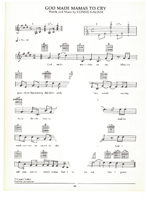Picture of God Made Mamas to Cry, Connie Kaldor, guitar/vocal, sheet music