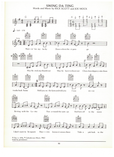 Picture of Swing Da Ting, Rick Scott & Joe Mock, guitar/vocal, sheet music