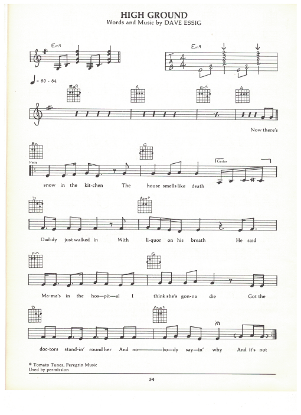 Picture of High Ground, Dave Essig, guitar/vocal, sheet music