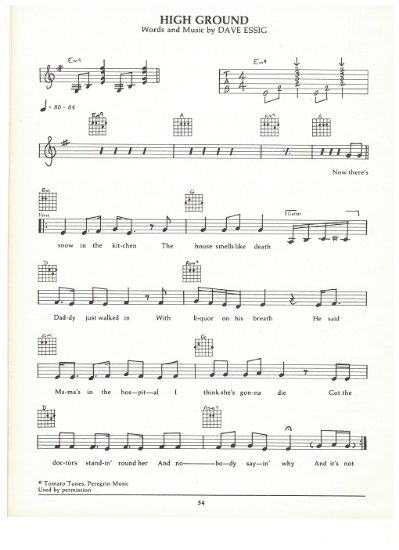 Picture of High Ground, Dave Essig, guitar/vocal, sheet music