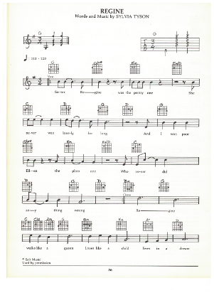 Picture of Regine, Sylvia Tyson, guitar/vocal, sheet music