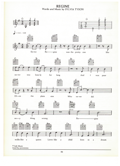 Picture of Regine, Sylvia Tyson, guitar/vocal, sheet music