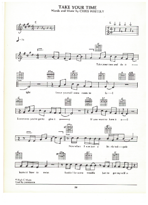 Picture of Take Your Time, Chris Whitely, guitar/vocal, sheet music
