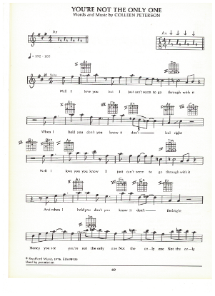 Picture of You're Not the Only One, Colleen Peterson, guitar/vocal, sheet music