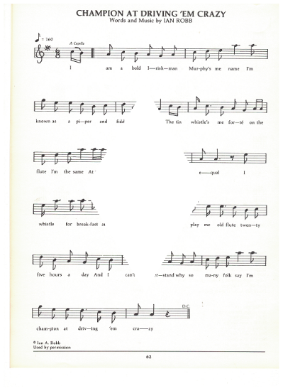 Picture of Champion at Driving 'Em Crazy, Ian Robb, guitar/vocal, sheet music