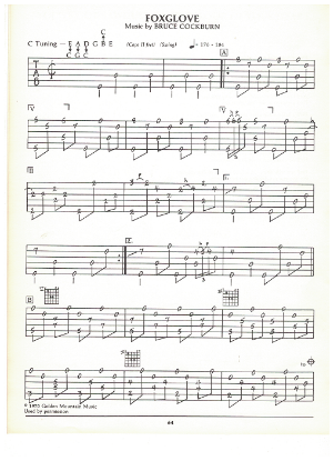 Picture of Foxglove, Bruce Cockburn, guitar/vocal, sheet music