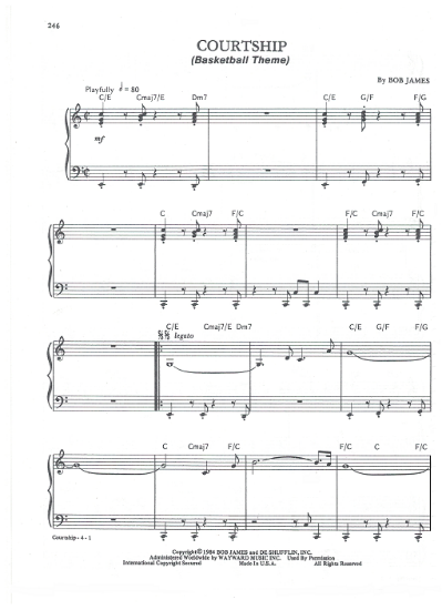 Picture of Courtship, Basketball Theme from 1984 Olympic Games, Bob James, piano solo, sheet music