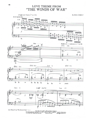 Picture of Love Theme from "The Winds of War", Bob Cobert, piano solo 