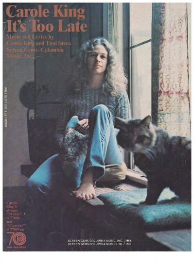 Picture of It's Too Late, Toni Stern & Carole King, sheet music