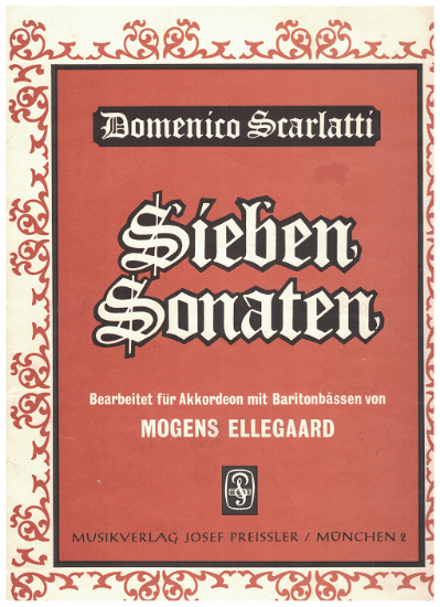 Picture of Seven Sonatas, Domenico Scarlatti, ed. Mogens Ellegaard, free bass accordion 