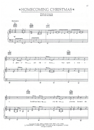 Picture of Homecoming Christmas, Ronnie Rogers, recorded by Alabama, sheet music