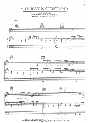 Picture of Tonight is Christmas, Keith Worsham et al, recorded by Alabama, sheet music