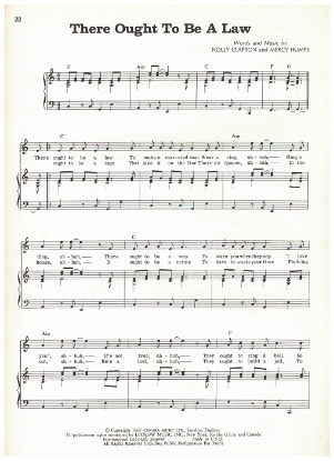 Picture of There Ought to be a Law, Nolly Clapton & Mercy Humpe, recorded by Anthony Newley, sheet music