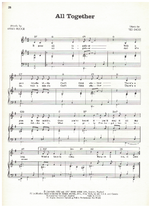 Picture of All Together, Myles Rudge & Ted Dicks, recorded by Anthony Newley, sheet music