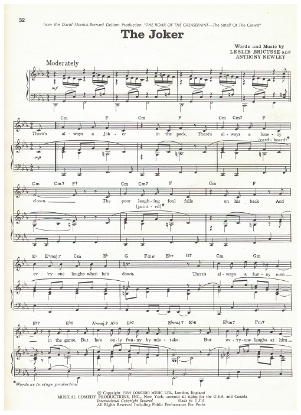 Picture of The Joker, Leslie Bricusse & Anthony Newley, recorded by Anthony Newley, sheet music