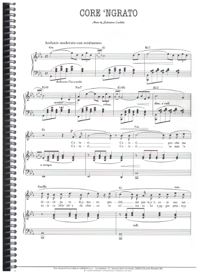 Picture of Core 'Ngrato, Salvatore Cardillo, as sung by Andrea Bocelli, sheet music