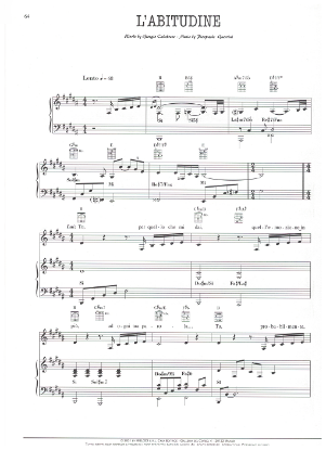 Picture of L'Abitudine, Giorgio Calabrese & Pierpaolo Guerrini, as sung by Andrea Bocelli, sheet music