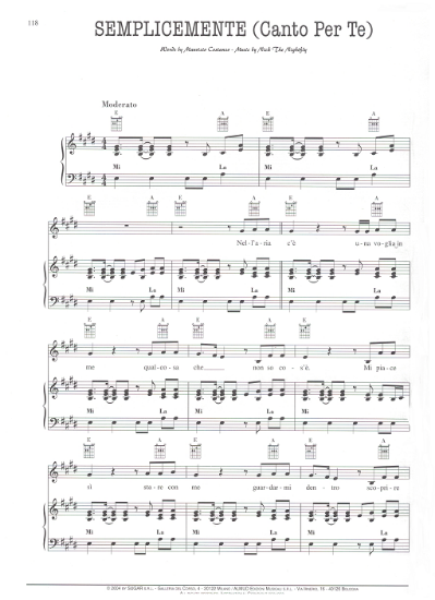 Picture of Semplicemente (Canto Per Te), Maurizio Constanzo & Nick the Nightfly, as sung by Andrea Bocelli, sheet music