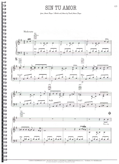 Picture of Sin Tu Amor, David Mario Reyes, as sung by Andrea Bocelli, sheet music