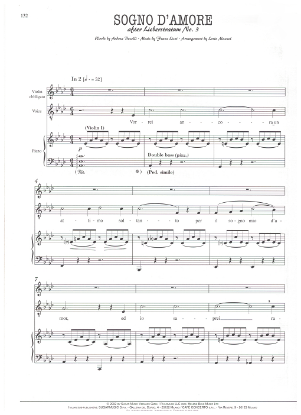 Picture of Sogno D'Amore after Liebestraum No. 3, Franz List/arr. Lorin Maazel, as sung by Andrea Bocelli, sheet music