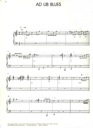 Picture of Ad Lib Blues, Count Basie, transcribed Brian Priestly, piano solo, sheet music