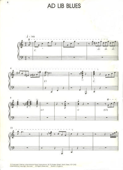 Picture of Ad Lib Blues, Count Basie, transcribed Brian Priestly, piano solo, sheet music