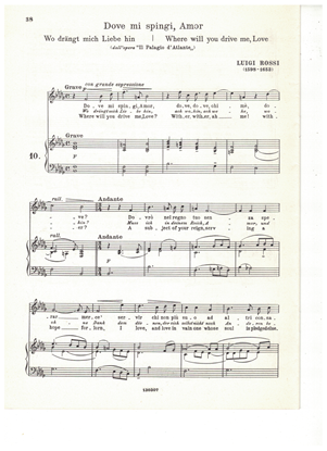 Picture of Dove mi spingi Amor, Luigi Rossi, medium-high voice solo