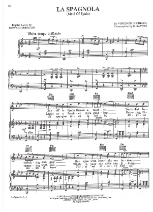 Picture of La Spagnola (Maid of Spain), Vincenzo di Chiara, arr. Domenico Savino, sheet music
