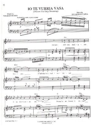 Picture of Io te vurria vasa (I Know I'm Only Dreaming), Vincenzo Russo & Eduardo di Capua, sheet music