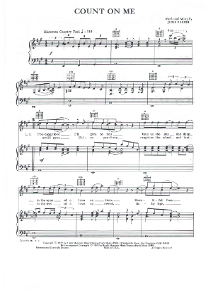 Picture of Count on Me, Jesse Barish, recorded by Jefferson Starship, sheet music