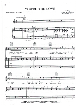 Picture of You're the Love, David Batteau & Louis Shelton, recorded by Seals & Crofts, sheet music
