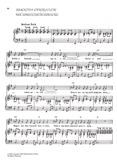 Picture of Smooth Operator, Clyde Otis & Murray Stein, recorded by Sarah Vaughan, sheet music
