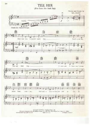 Picture of Tell Her (You Love Her Each Day), Gil Ward, recorded by Dean Martin, sheet music