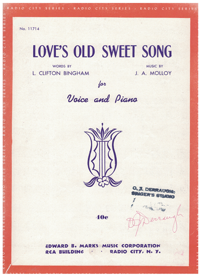 Picture of Love's Old Sweet Song, L. Clifton Bingham & J. A. Molloy, low voice solo