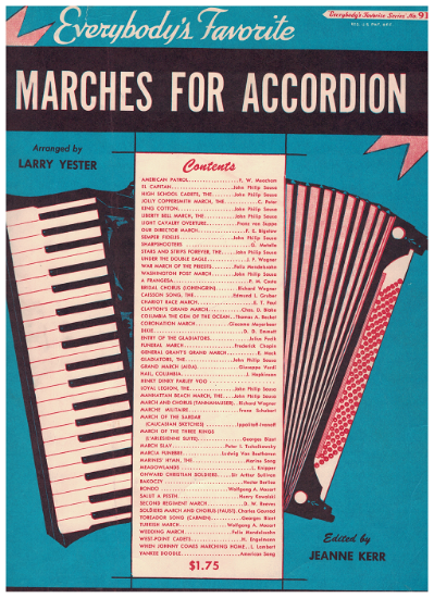 Picture of Everybody's Favorite Series No. 91, Marches for Accordion, EFS91