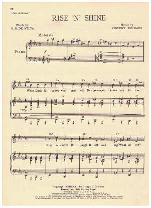 Picture of Rise 'N' Shine, from MC "Take a Chance", B. G. De Sylva & Vincent Youmans, sheet music