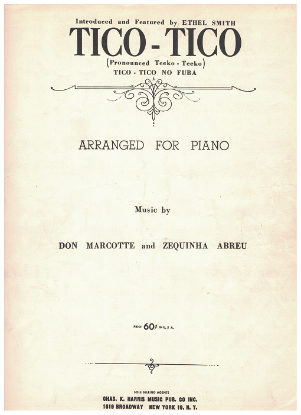 Picture of Tico-Tico, Zequinha Abreu, arranged & recorded by Ethel Smith, piano solo sheet music