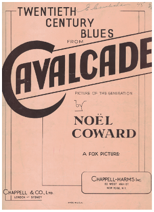 Picture of 20th Century Blues, from MC/ movie "Cavalcade", Noel Coward, sheet music