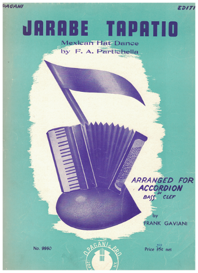 Picture of Jarabe Tapatio (the original famous Mexican Hat Dance), F. A. Partichella, arr. Frank Gaviani for accordion solo