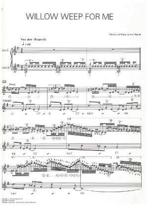 Picture of Willow Weep for Me, Ann Ronell, recorded by George Benson, jazz guitar solo w/2nd guitar accomp, sheet music