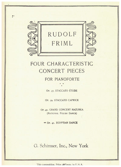 Picture of Egyptian Dance, Rudolf Friml Op. 41, piano solo