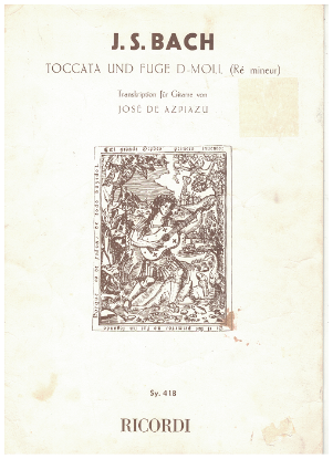 Picture of Toccata and Fugue in d minor, J. S. Bach, transcr. Jose de Azpiazu, classical guitar solo, sheet music